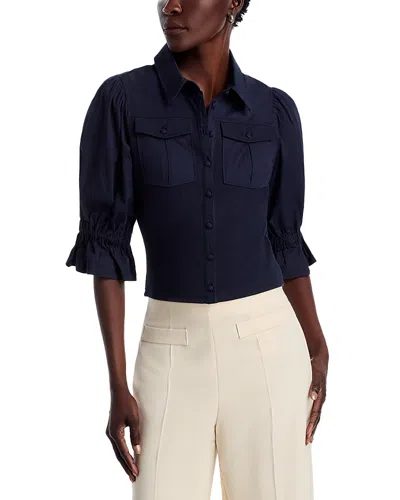 Cinq À Sept Cinq A Sept Lyric Slim Fit Top In Navy