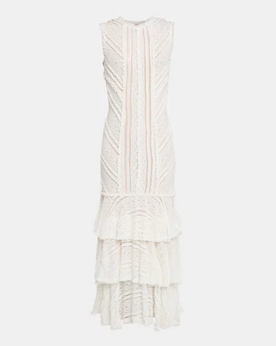 CINQ À SEPT MACEIO SLEEVELESS LACE MAXI DRESS