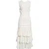 Cinq À Sept Maceio Stretch Lace Tiered Maxi Dress In White