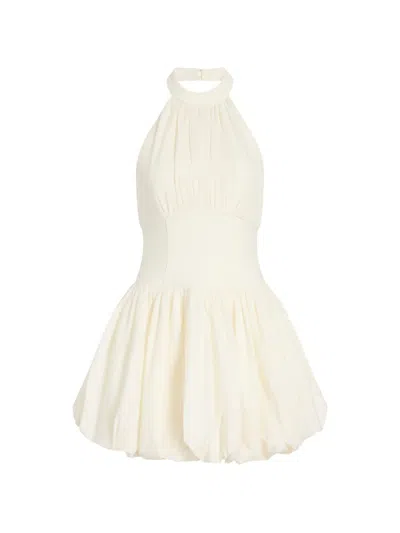 Cinq À Sept Macia Halter Bow Dress In Neutral