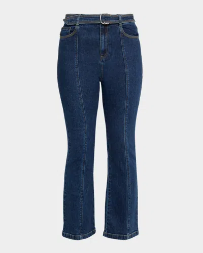 Cinq À Sept Madi Belted Denim Pants In Multi