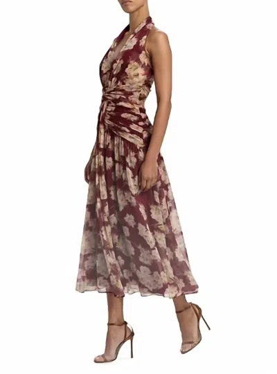 Cinq À Sept Mae Bouquet Jelica Dress In Wineberry Multi In Brown