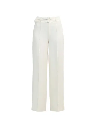 Cinq À Sept Maelor Belted Pleated Trousers In White
