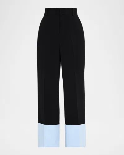 Cinq À Sept Maesa Wide-leg Cuffed Pants In Black