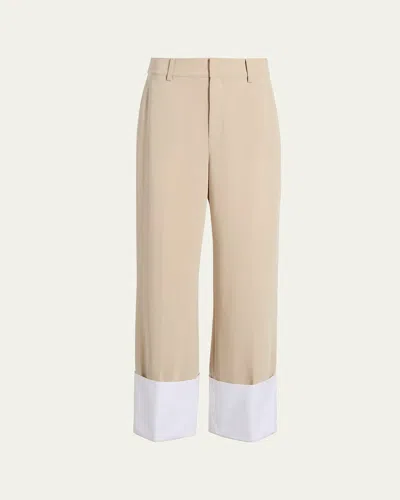 CINQ À SEPT MAESA WIDE-LEG CUFFED PANTS