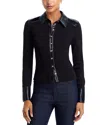 Cinq À Sept Magali Collared Buttoned Top In Blue