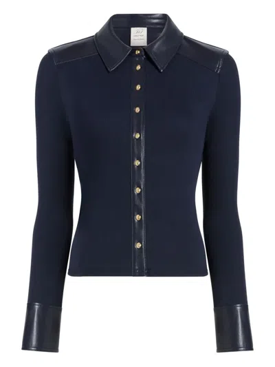 CINQ À SEPT MAGALI COLLARED BUTTONED TOP