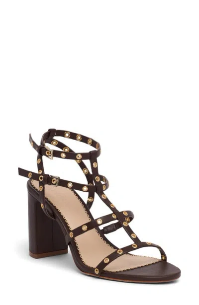 Cinq À Sept Maisie Studded Cage Sandal In Brown