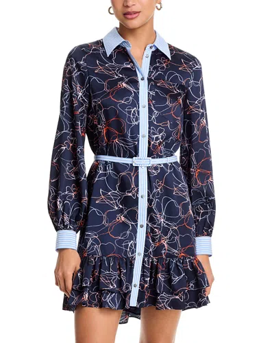 Cinq À Sept Cinq A Sept Malva Linework Floral Tirza Dress In Blue