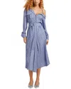 Cinq À Sept Marcella Belted One-shoulder Midi Shirt Dress