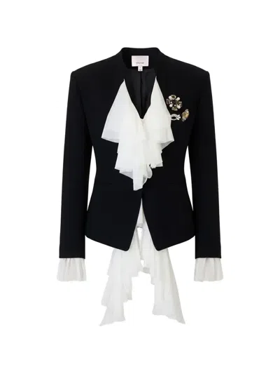 Cinq À Sept Maren Brooch-detail Blazer In Black