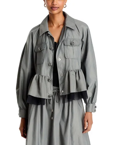 Cinq À Sept Cinq A Sept Margot Jewel Embellished Jacket In Gray