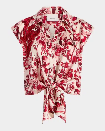 Cinq À Sept Marianna Floral Ribbons Tie Top