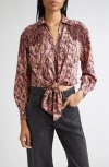 Cinq À Sept Marianna Paisley Print Woven Shirt In Multi