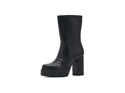 Cinq À Sept Marley Lug Sole Platform Boots Women's Boots Black: 10 M, Leather