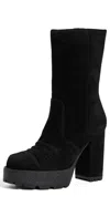 Cinq À Sept Marley Suede Lug Sole Platform Boots Black In Black