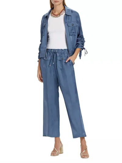 Cinq À Sept Marlin Drawstring Crop Pants In Blue