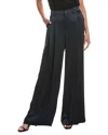 Cinq À Sept Marne Pleated Wide Leg Crepe Pants In Black