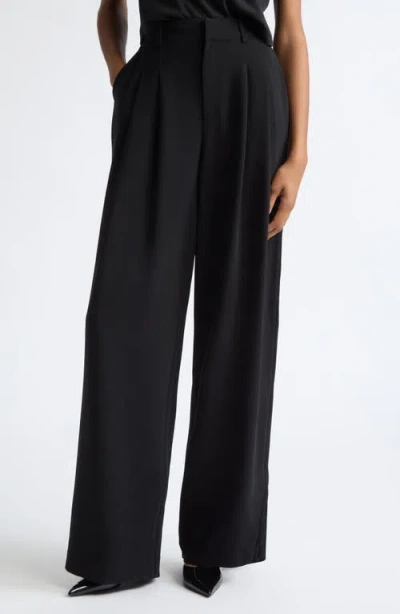 CINQ À SEPT CINQ À SEPT MARNE PLEATED WIDE LEG CREPE PANTS