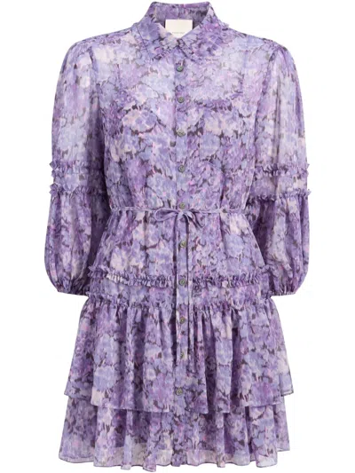 Cinq À Sept Marsea Mini Dress In Violett