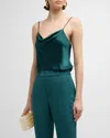 Cinq À Sept Women's Marta Silk Cowl-neck Camisole In Green Onyx
