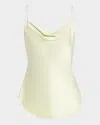 Cinq À Sept Marta Cowl-neck Silk Camisole In Lime Cream