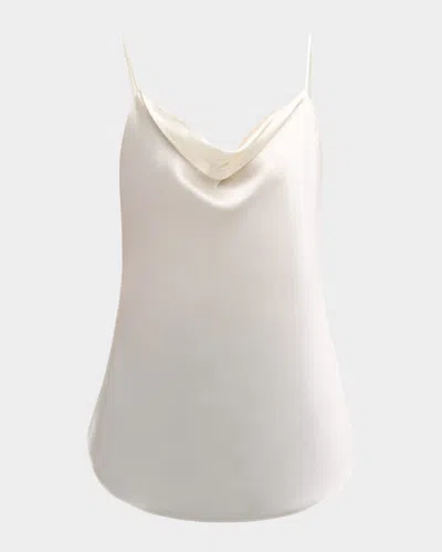 Cinq À Sept Marta Cowl-neck Silk Camisole In White