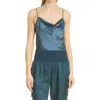 Cinq À Sept Marta Silk Satin Camisole In Peacock Blue