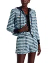 Cinq À Sept Emery Hooded Tweed Jacket In Navy Multi
