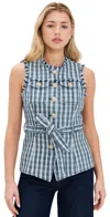 Cinq À Sept Matilda Tweed Reenee Vest Navy Multi In Navy Multi