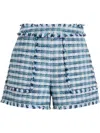 Shop Cinq À Sept Matilda Tweed Shorts In Blue