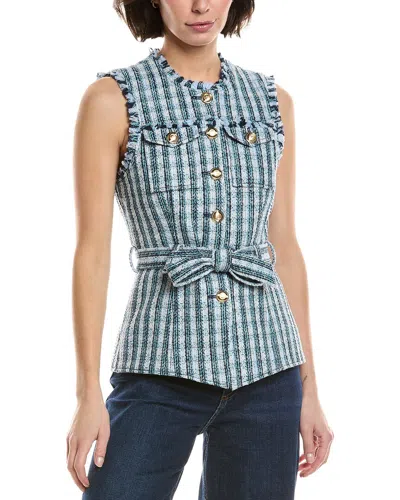 Cinq À Sept Matilda Tweed Vest In Blue