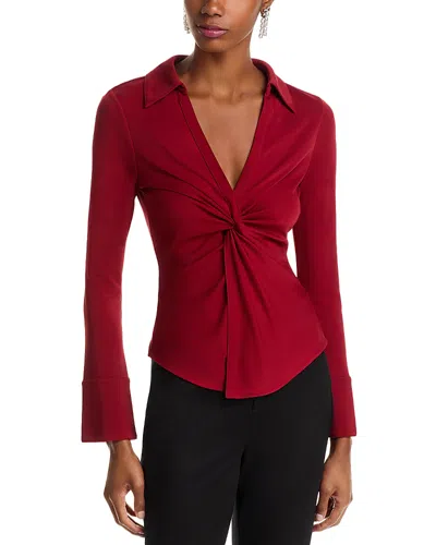 Cinq À Sept Cinq A Sept Matte Jersey Mckenna Top In Burgundy