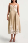 Cinq À Sept Maude Embroidered A-line Dress In Brown