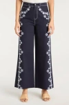 Cinq À Sept Cinq A Sept Betsy High Rise Wide Leg Ankle Jeans In Mazie Eyelet