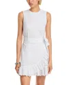 Cinq À Sept Bethel Draped-ruffle Sleeveless Crepe Mini Dress In White