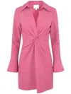 Cinq À Sept Mckenna Twist-front Collared Dress In Pink