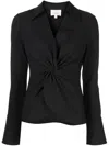 Cinq À Sept Mckenna Super Stretch Twisted-front Top In Black