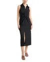 Cinq À Sept Mckenna Sleeveless Twist-front Midi Dress In Black