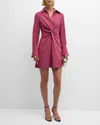 Cinq À Sept Mckenna Twist-front Collared Dress In Dark Ube