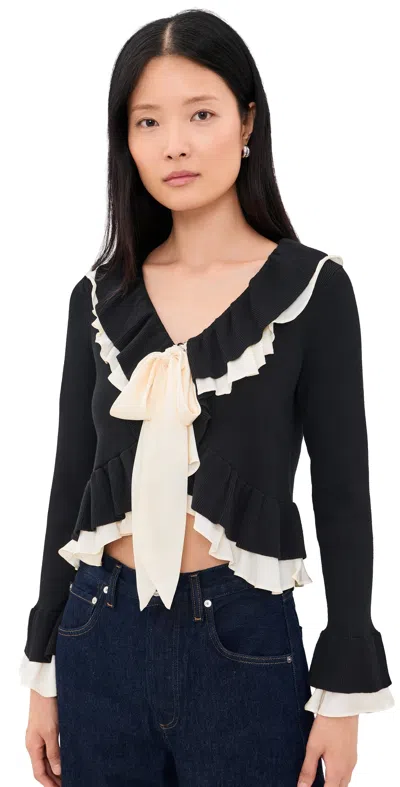Cinq À Sept Melinda Cardigan Black/gardenia