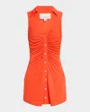 Cinq À Sept Melinda Gathered Button-front Mini Dress