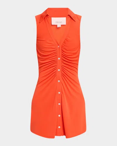 Cinq À Sept Melinda Gathered Button-front Mini Dress