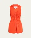 Cinq À Sept Melinda Gathered Button-front Mini Dress