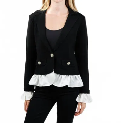Cinq À Sept Melisan Jacket In Black/ivory In Multi