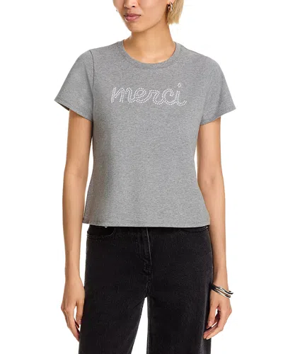 Cinq À Sept Cinq A Sept Merci Embellished Tee In Gray