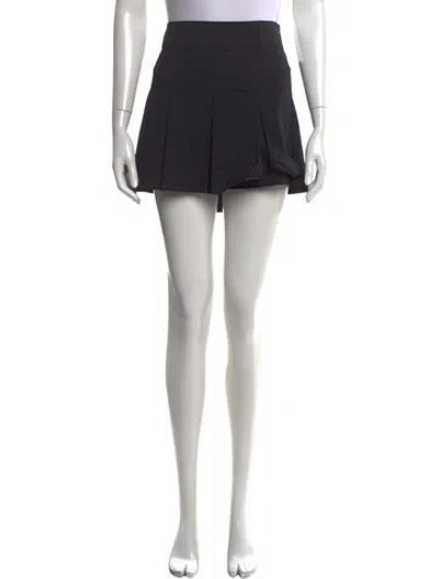 Pre-owned Cinq À Sept Mesh Accents Mini Skirt In Black