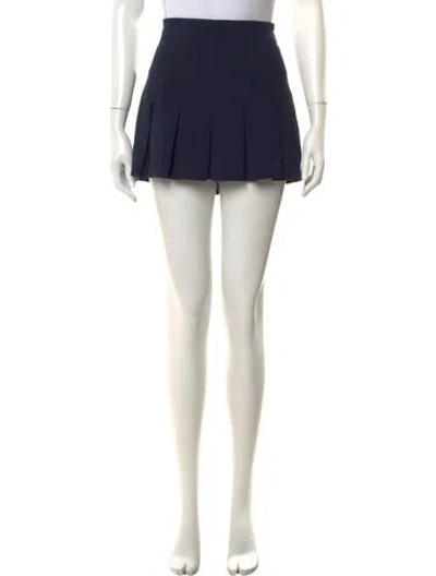 Pre-owned Cinq À Sept Mesh Accents Mini Skirt In Blue