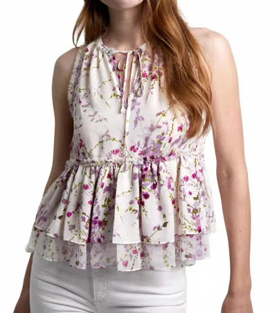 Cinq À Sept Messina High Neck Blouse In Midsummer Bloom In Multi