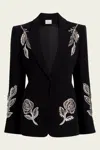 Cinq À Sept Cinq A Sept Karlie Metallic Paisley Blazer In Black